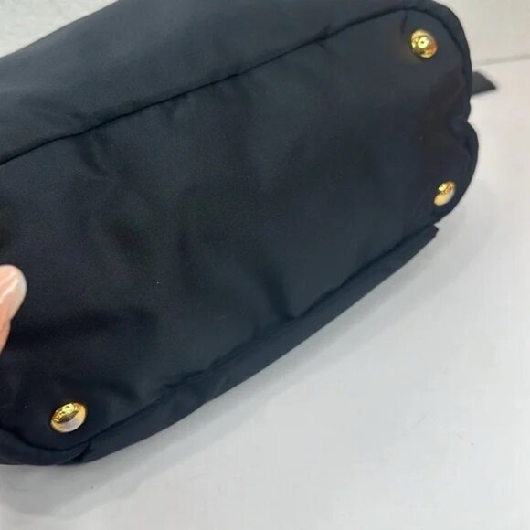 PREOWNED PRADA Vintage Nylon 2-way Bag with Side Ribbon in Black - Picture 8 of 14